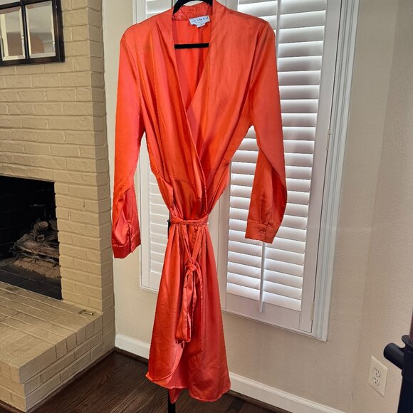Never Fully Dressed Orange  Maxi Wrap Dress - Picture 1 of 6